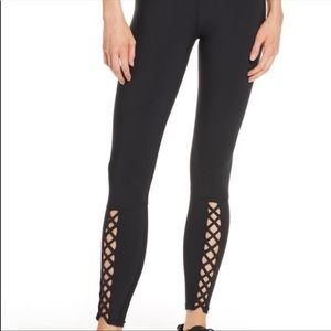 Soulcycle Lace Up Front Shin Leggings Tighs. Black. Size S. NWT